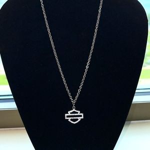 Harley Davidson Bling Bar and Shield necklace